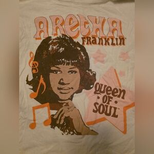 Aretha Franklin "Queen of Soul" Graphic Tee - Orange, Brown, Pink